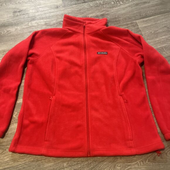 Columbia Women’s Plus Size Long Sleeve Fleece Full Zip  Red 1X - Picture 3 of 10
